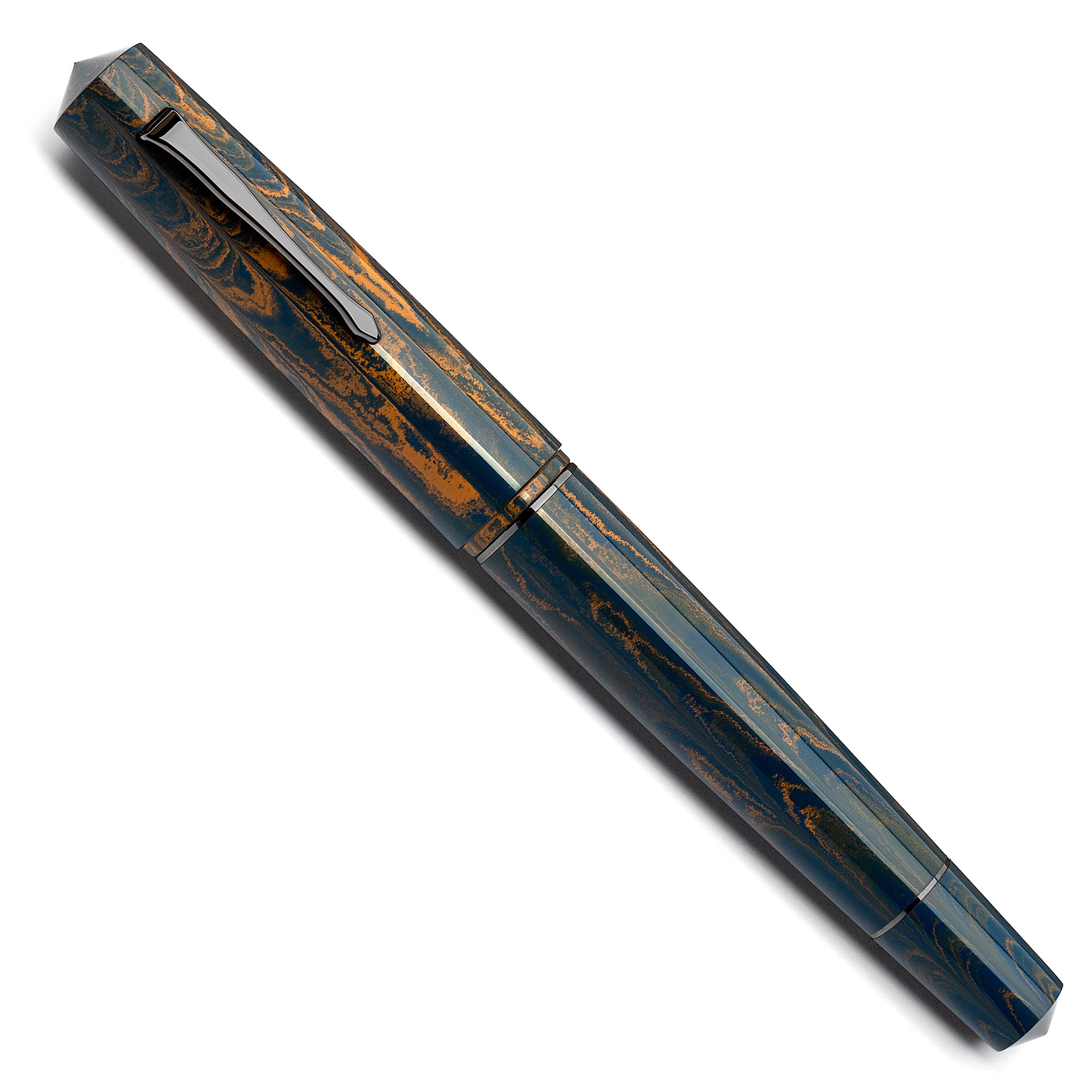 leonardo-officina-italiana-momento-zero-grande-ebanite-blu-curry-stilografica-or image 2