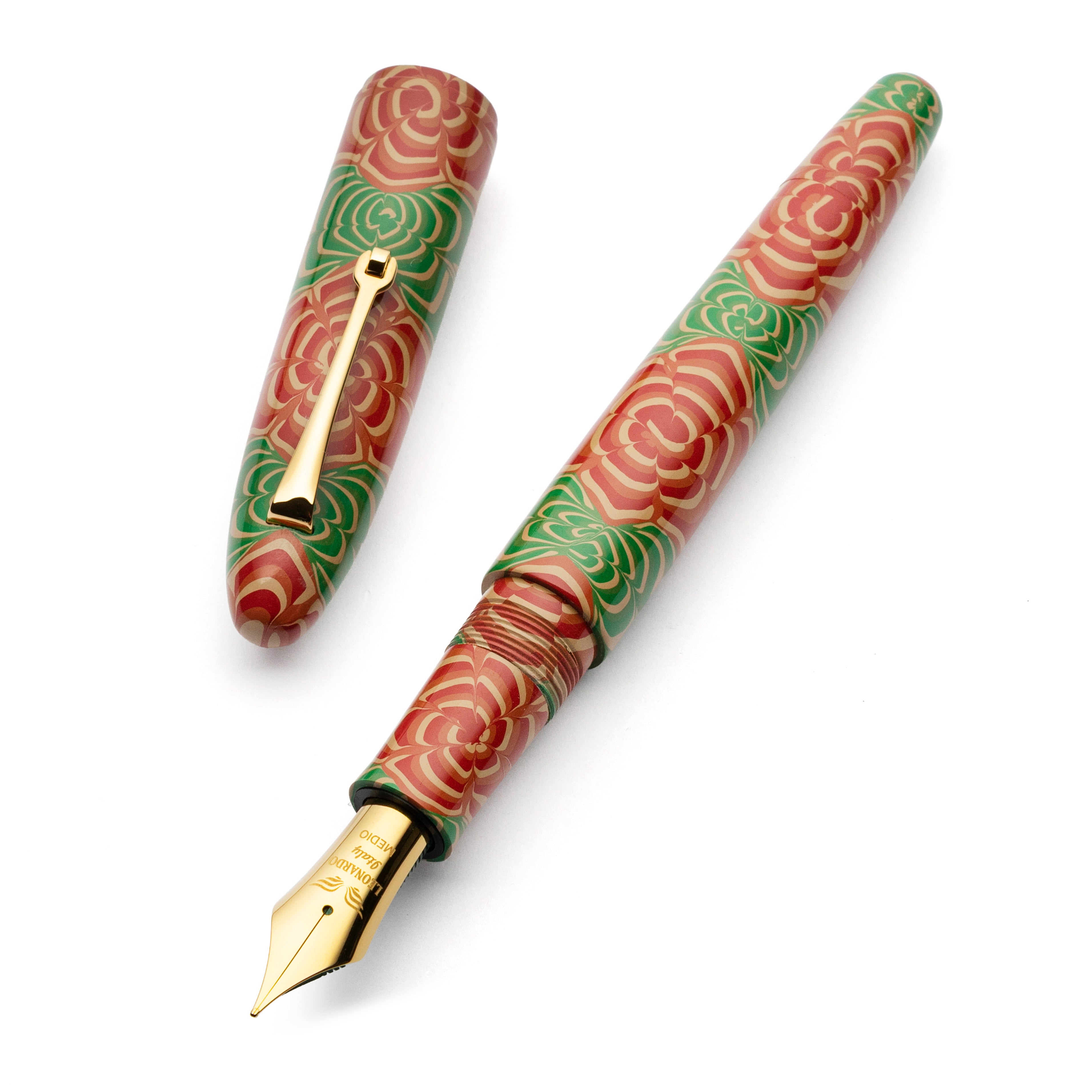 leonardo-officina-italiana-cigar-penna-stilografica-ebanite-rosa-rossa-pennino-a image 1