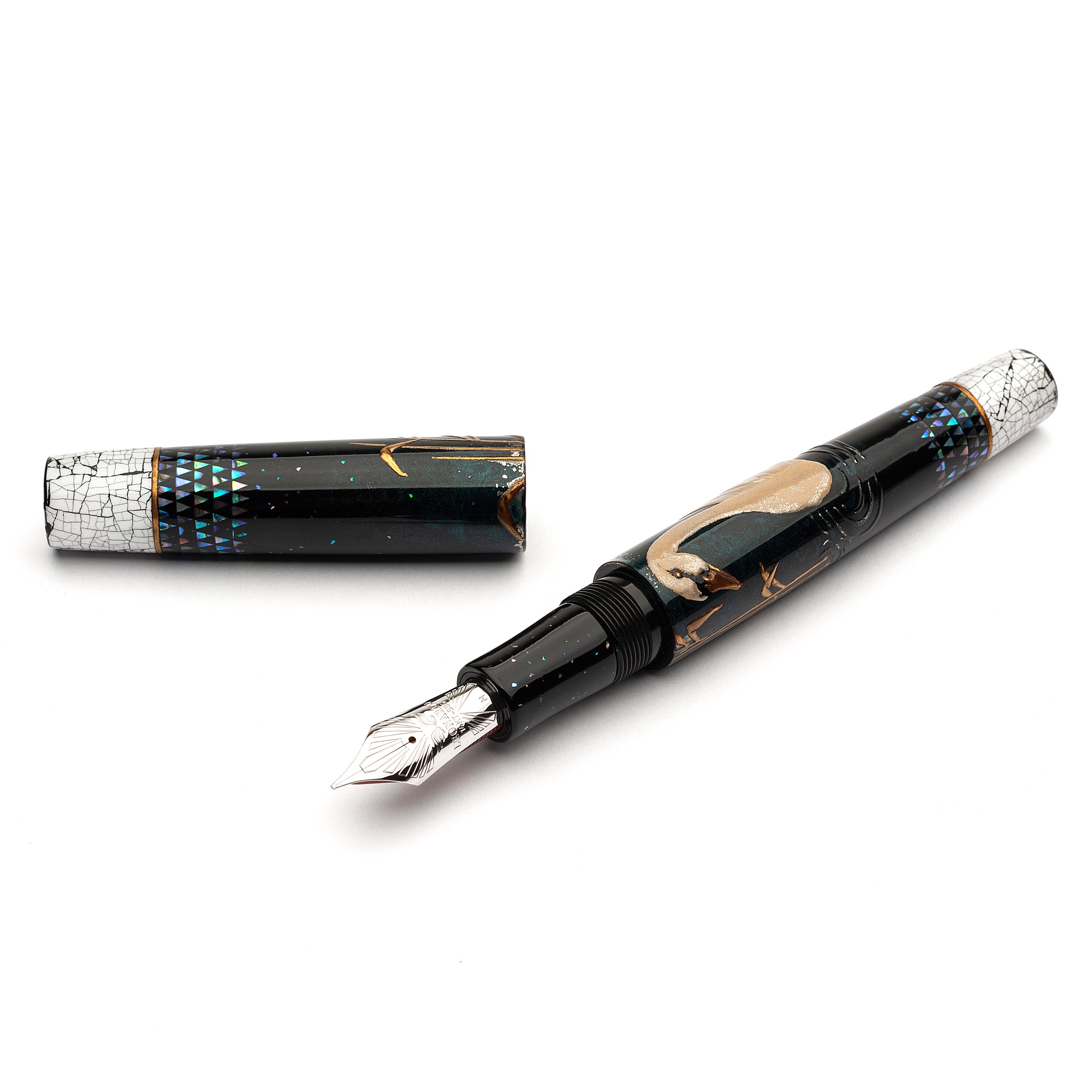 leonardo-officina-italiana-essenza-swan-maki-e-la-fenice-pennino-oro-8-penna-sti image 1