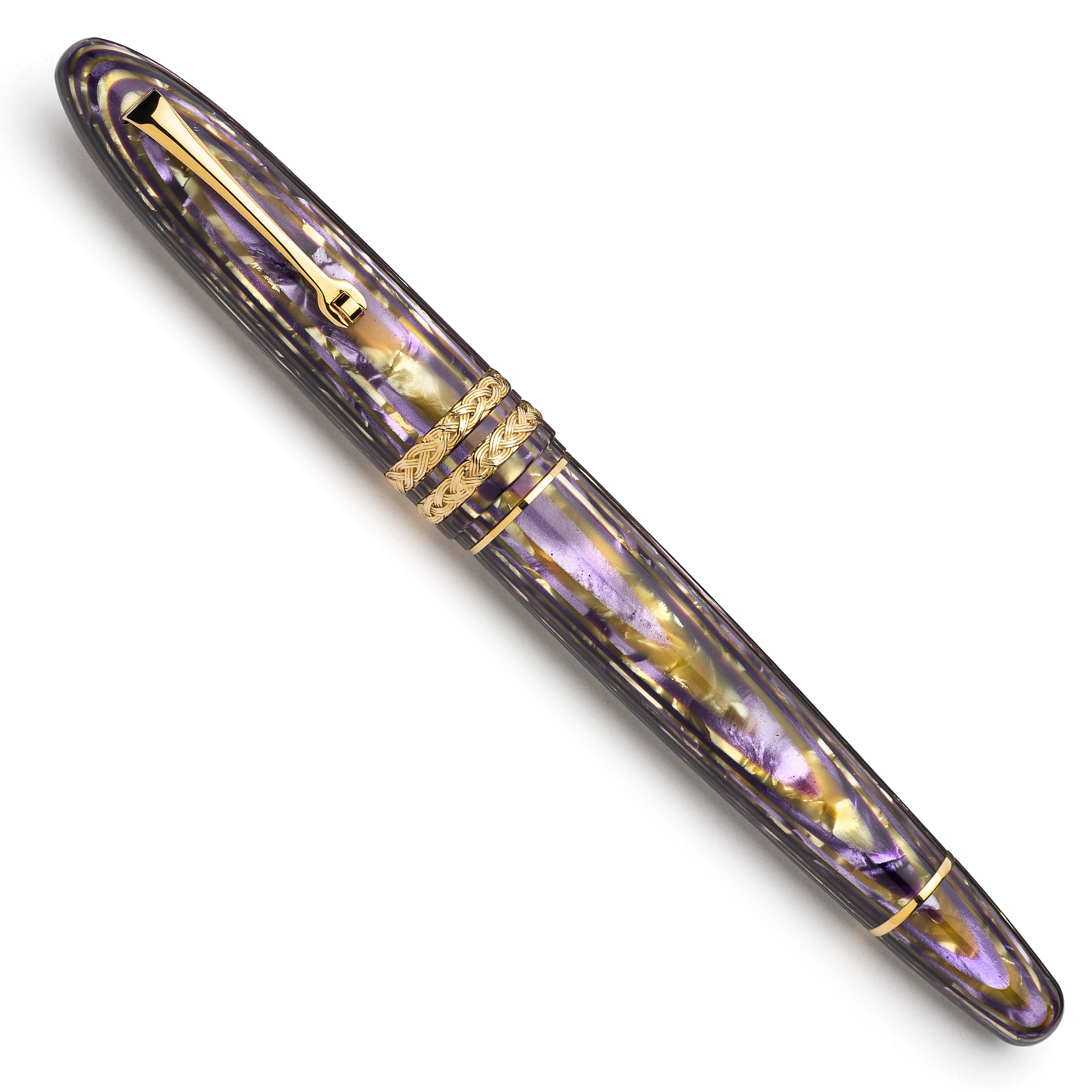 leonardo-officina-italiana-sigaro-leonarco-gold-amethyst-celluloide-penna-stilog image 3