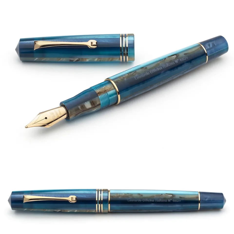 leonardo-officina-italiana-momento-zero-blue-hawaii-penna-stilografica-con-penni image 1