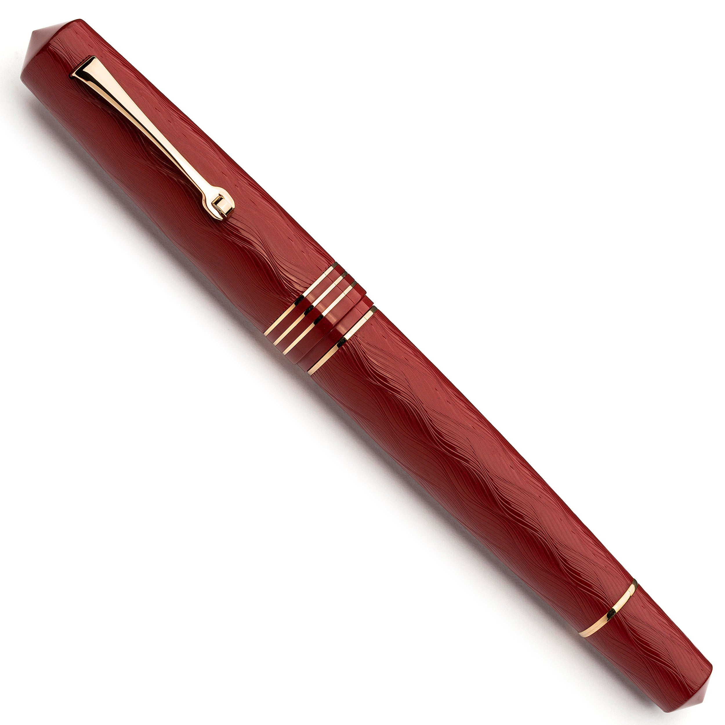 leonardo-officina-italiana-audace-guilloch-onde-ebanite-granata-penna-stilografi image 2