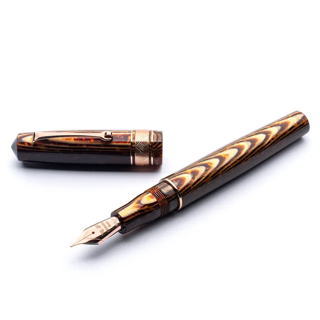 leonardo-officina-italiana-momento-zero-arco-bronzo-celluloide-penna-stilografic image 1