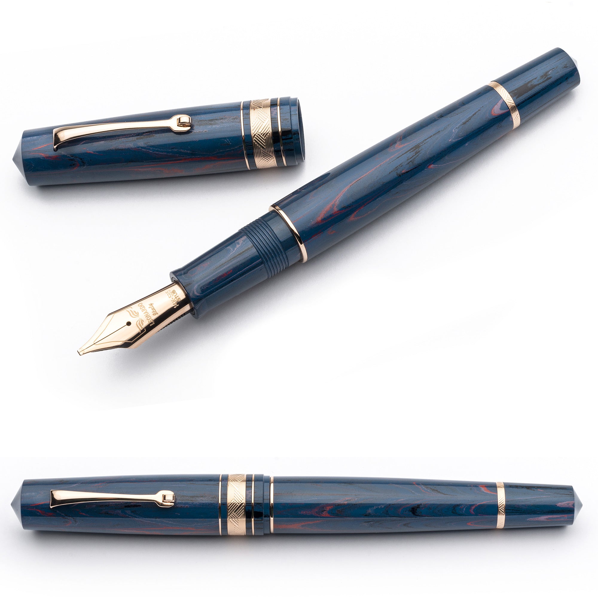 leonardo-officina-italiana-audace-ercolano-ebanite-oro-rosa-8-oro-14kt-penna-sti image 1