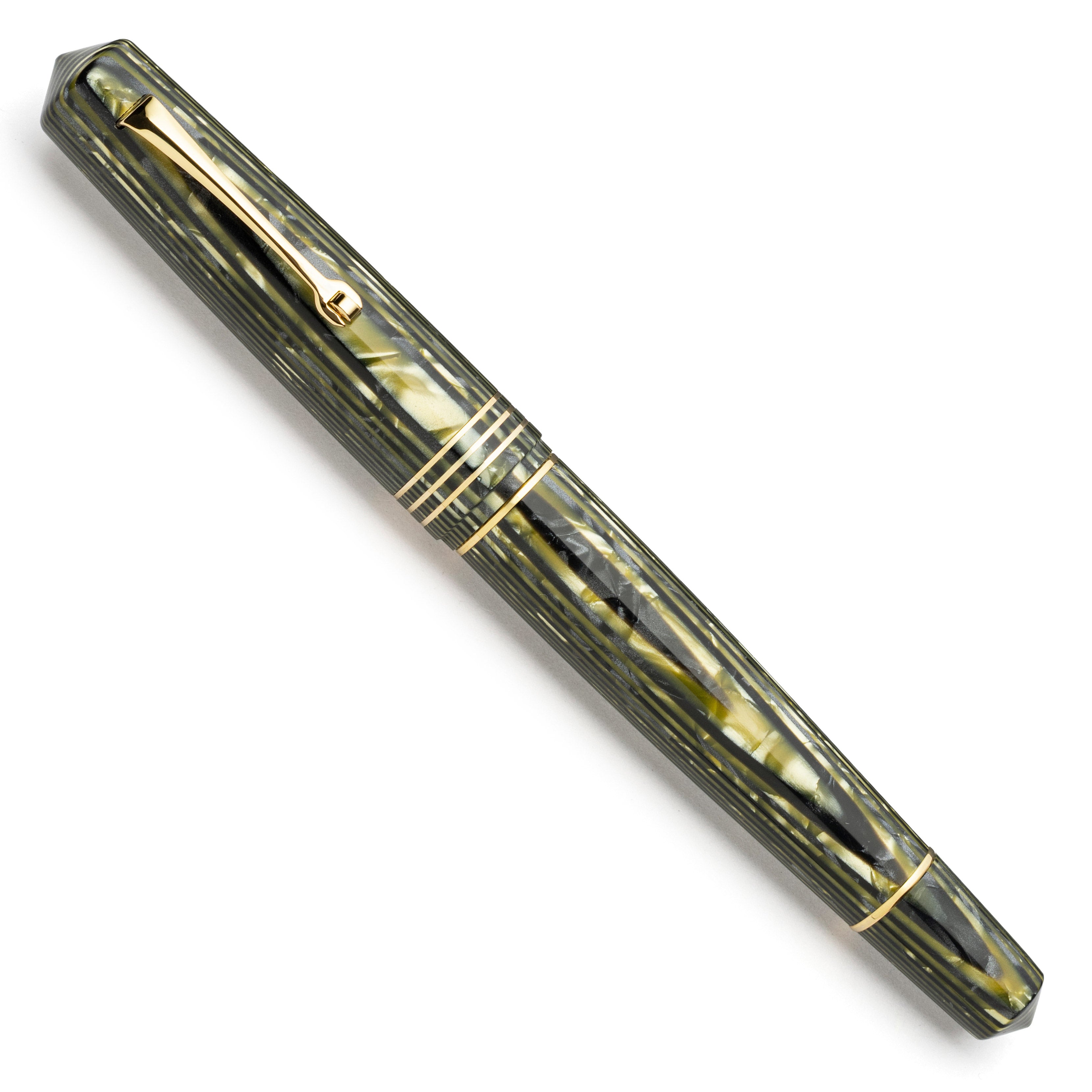leonardo-officina-italiana-momento-zero-grande-leonarco-olive-celluloide-stilogr image 2