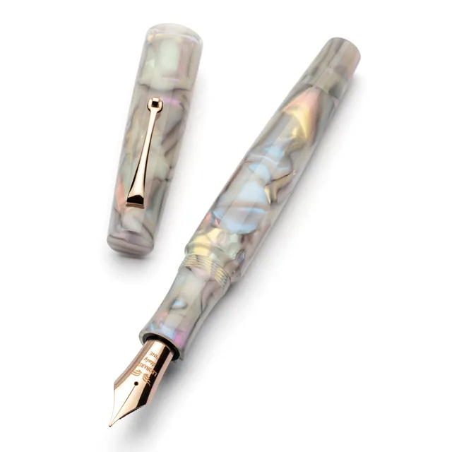 leonardo-officina-italiana-essenza-penna-stilografica-abalone-argentato-in-aceta image 1
