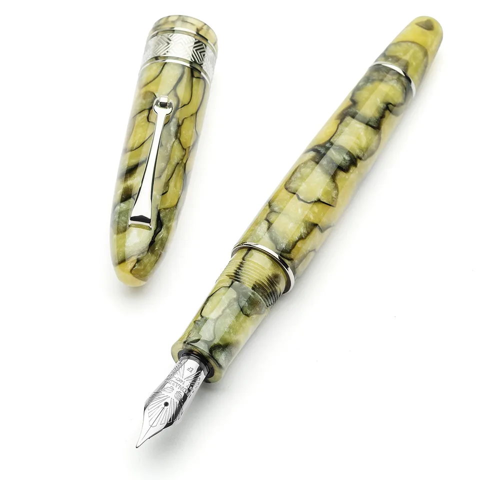 leonardo-officina-italiana-cigar-verde-celluloide-perlata-penna-stilografica-pen image 1