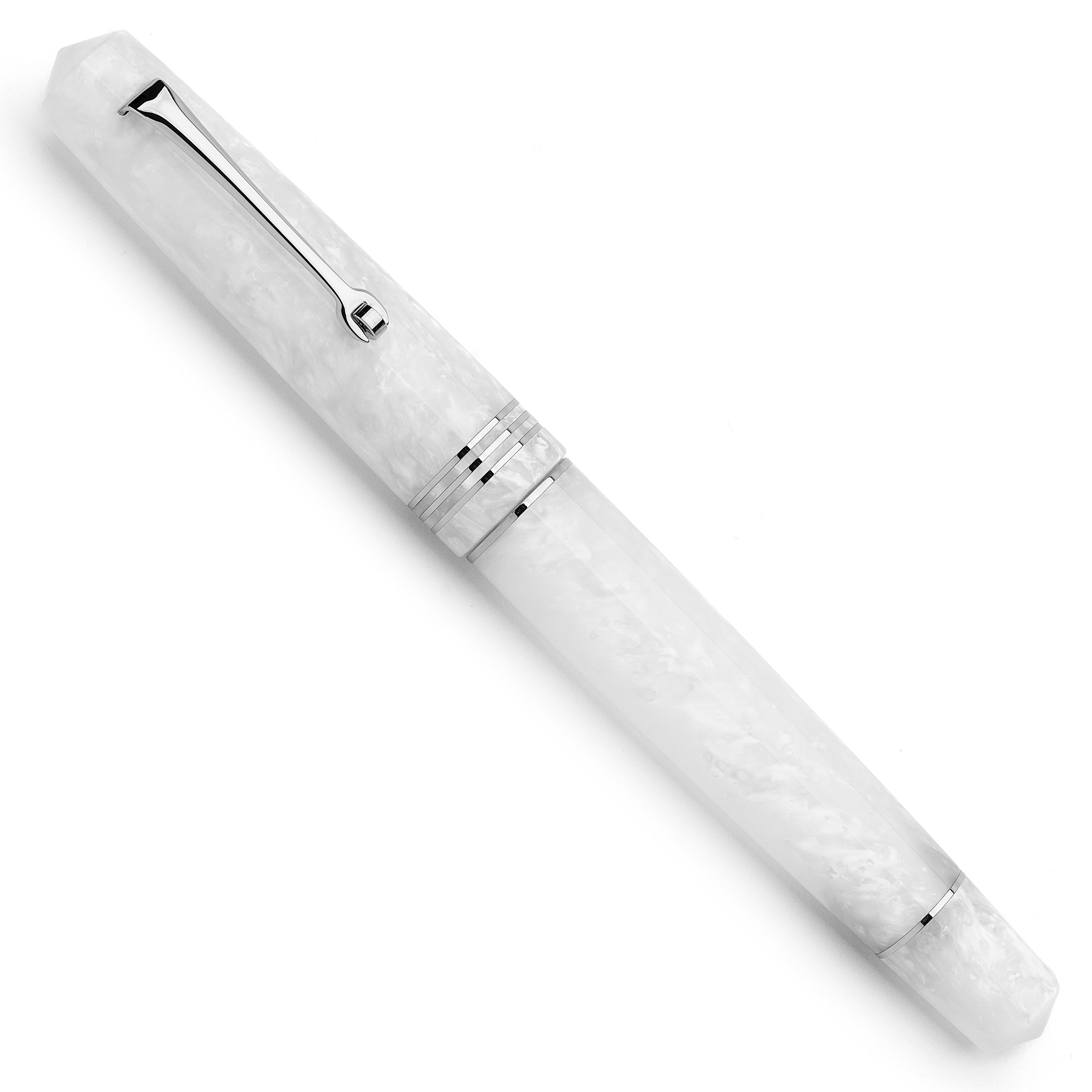 leonardo-officina-italiana-momento-zero-stilografica-baltic-snow-pennino-acciaio image 2