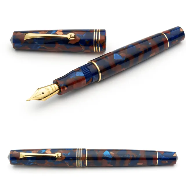 leonardo-officina-italiana-momento-zero-pietra-marina-stilografica-pennino-oro image 1
