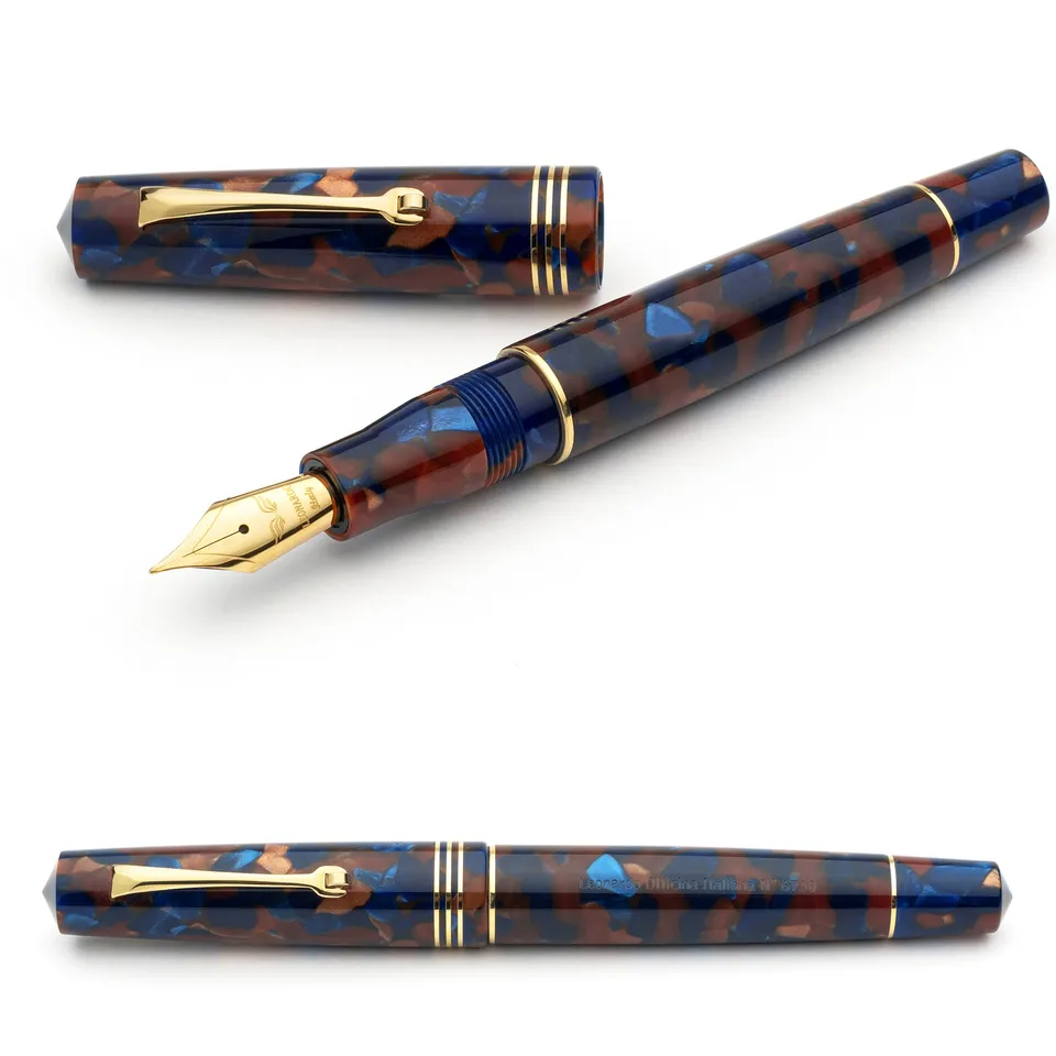 leonardo-officina-italiana-momento-zero-pietra-marina-stilografica-pennino-oro image 1