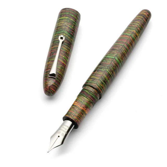 leonardo-officina-italiana-cigar-ebanite-stilografica-foresta-multicolor-argento image 1