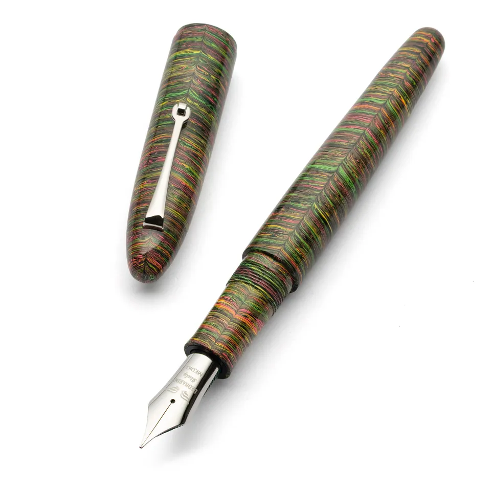 leonardo-officina-italiana-cigar-ebanite-stilografica-foresta-multicolor-argento image 1