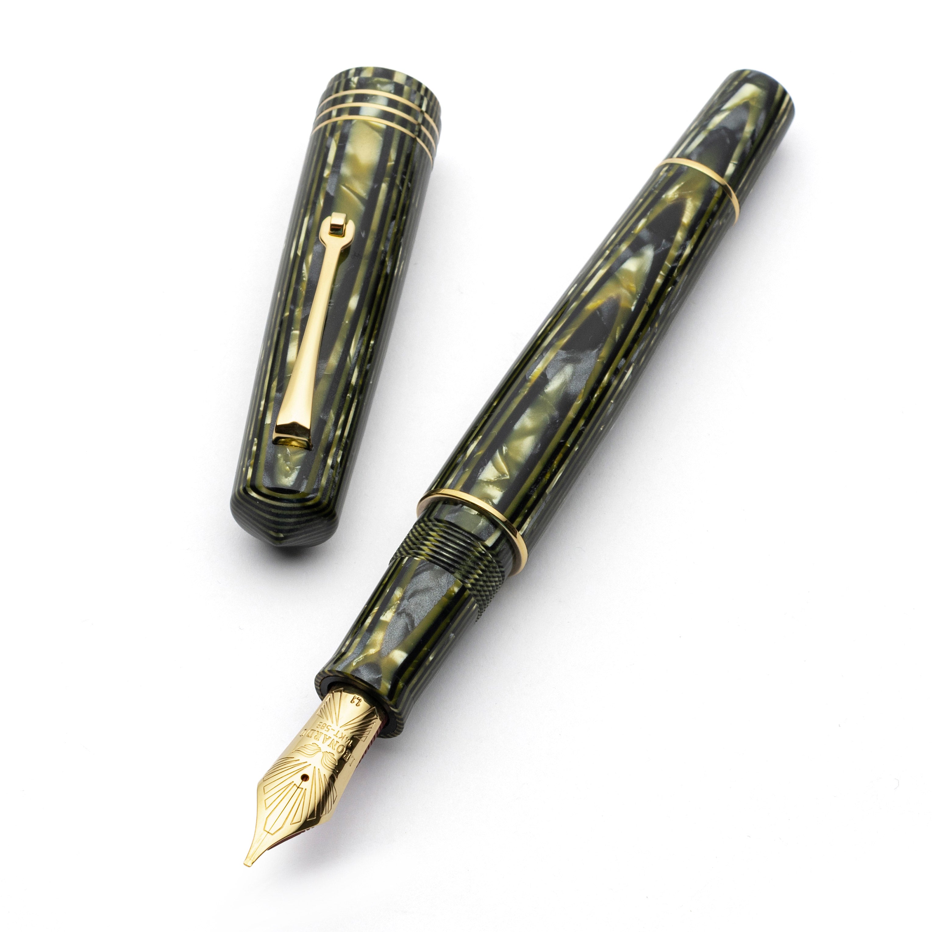 leonardo-officina-italiana-momento-zero-grande-leonarco-olive-celluloide-stilogr image 3