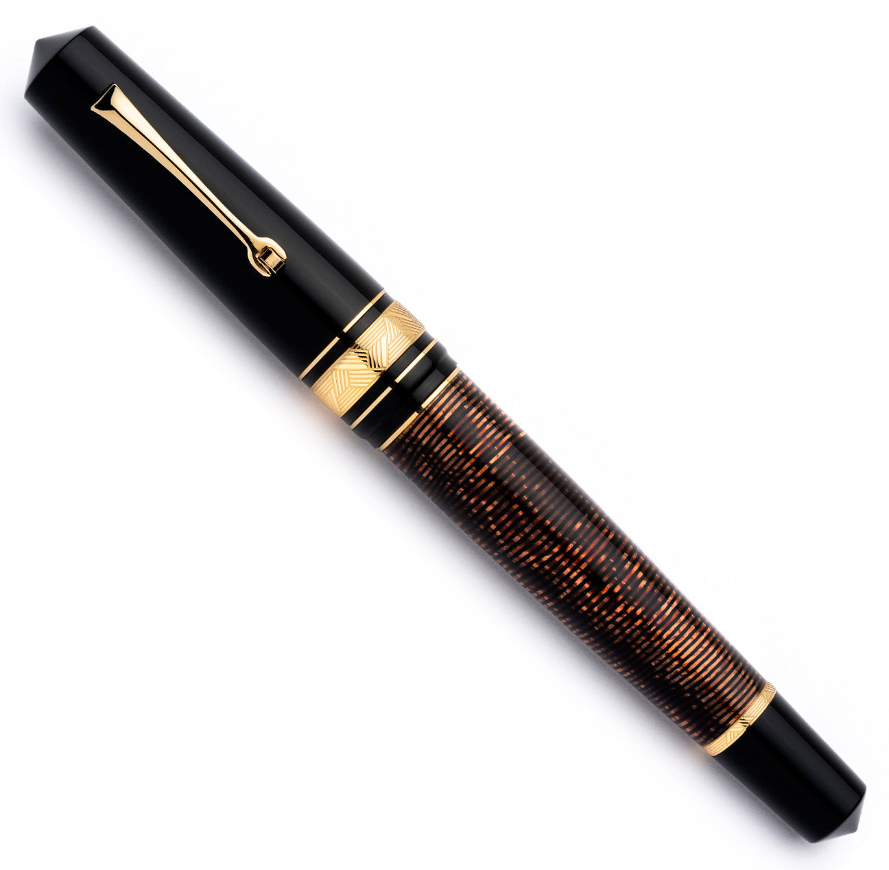 leonardo-officina-italiana-momento-zero-grande-celluloide-nero-marrone-penna-sti image 2