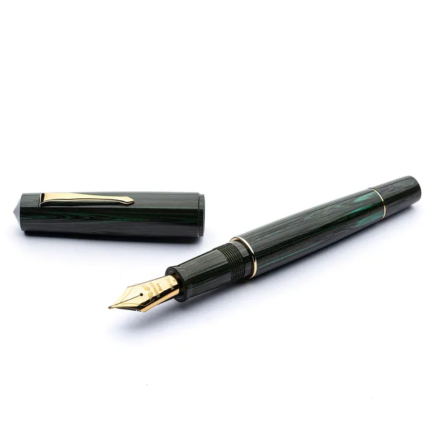leonardo-officina-italiana-momento-zero-grande-ebanite-verde-minimalista-pennino image 1