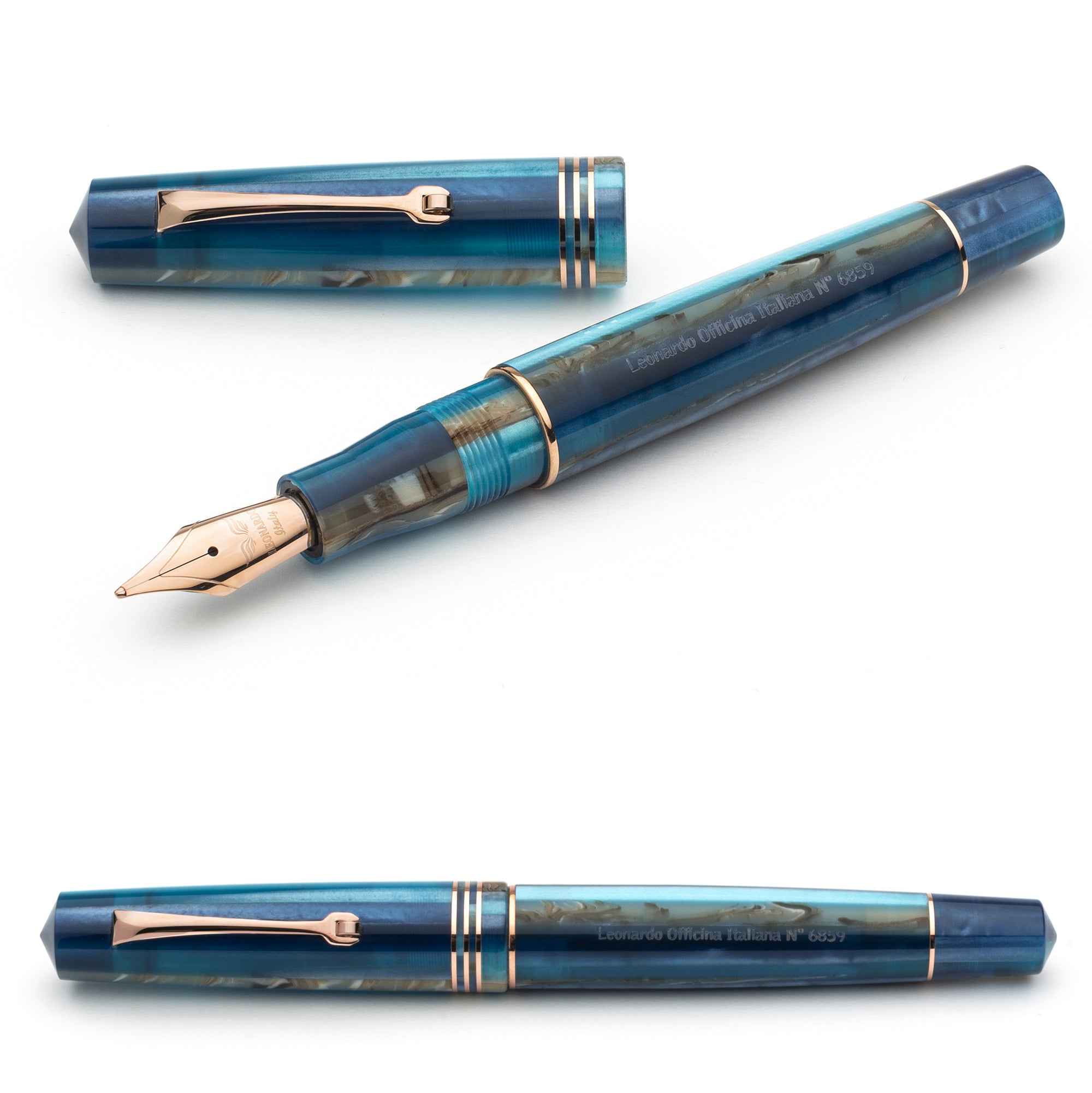 leonardo-officina-italiana-momento-zero-blue-hawaii-penna-stilografica-con-penni image 3