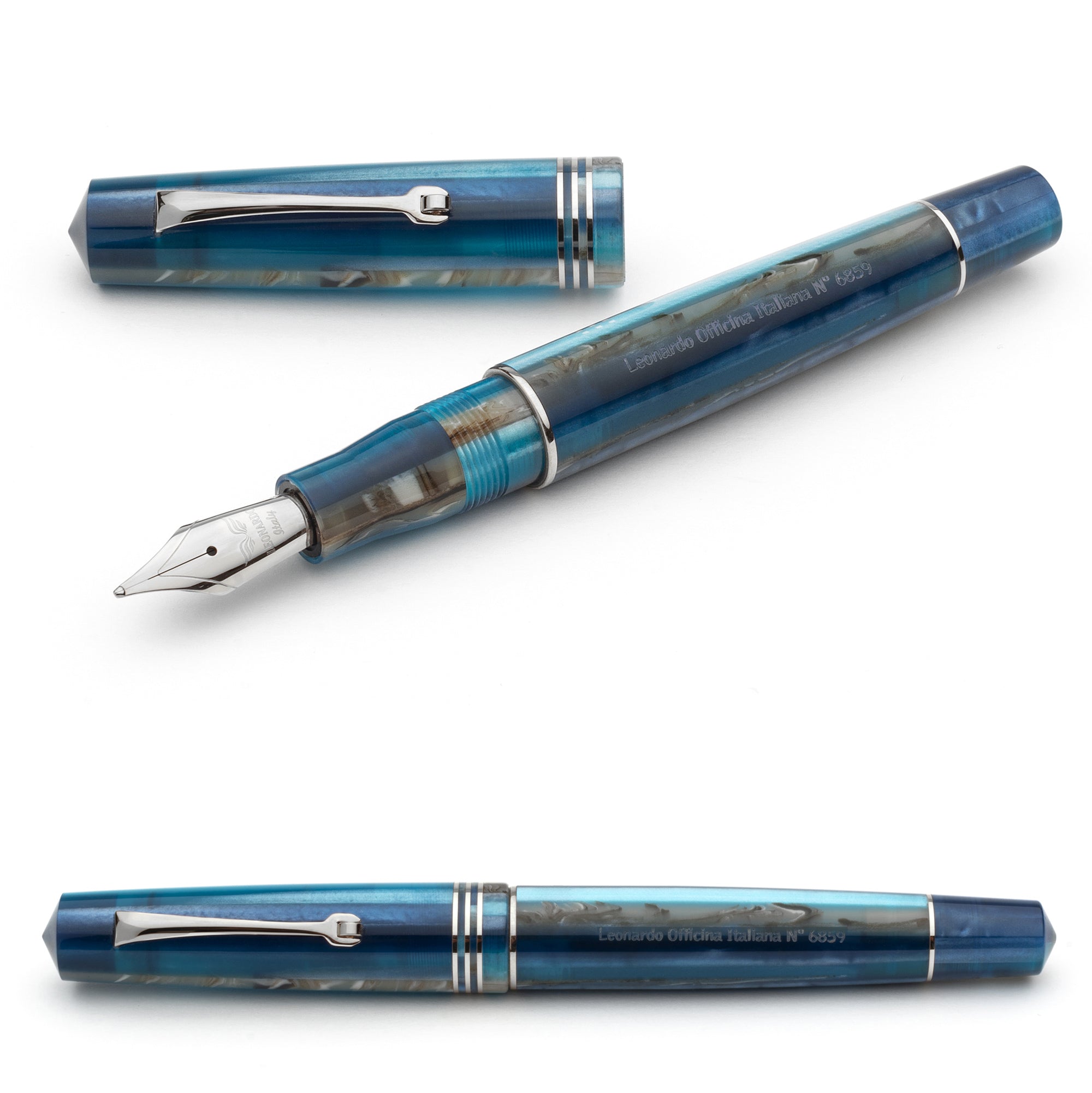 leonardo-officina-italiana-momento-zero-blue-hawaii-penna-stilografica-con-penni image 2