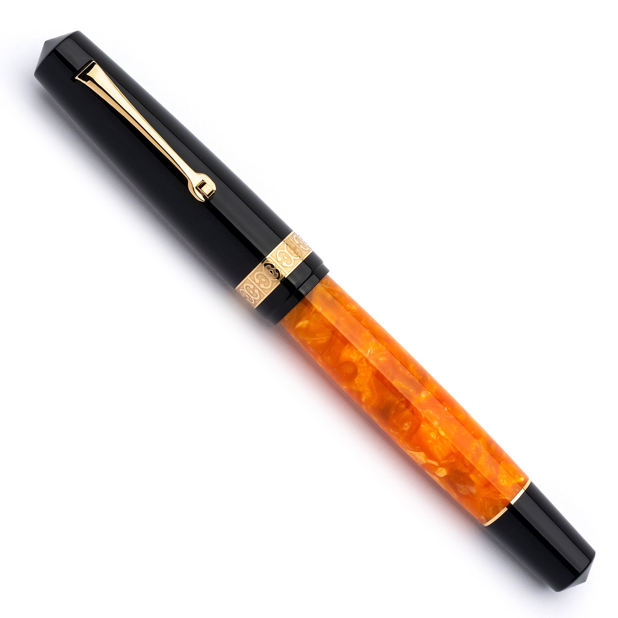 leonardo-officina-italiana-momento-magico-dna-stilografica-resina-arancione-nera image 2