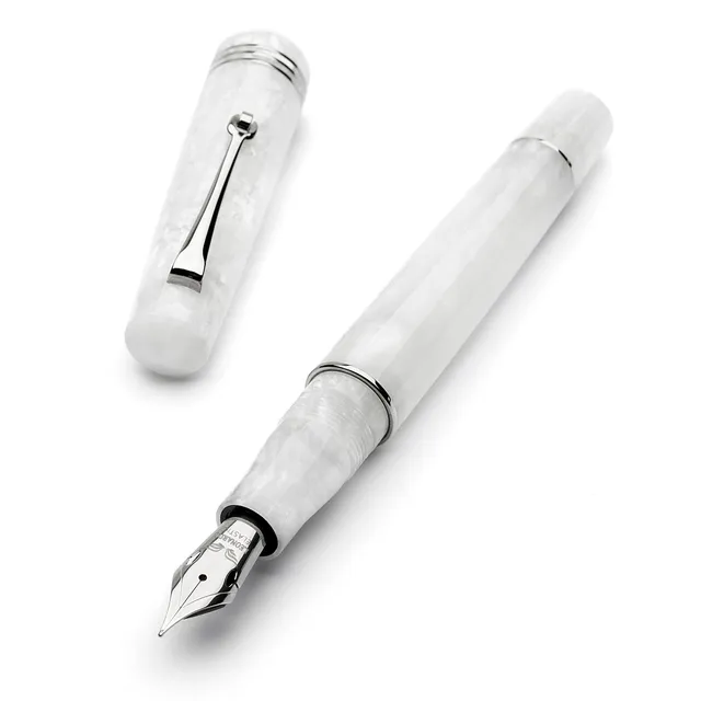 leonardo-officina-italiana-momento-zero-stilografica-baltic-snow-pennino-acciaio image 1