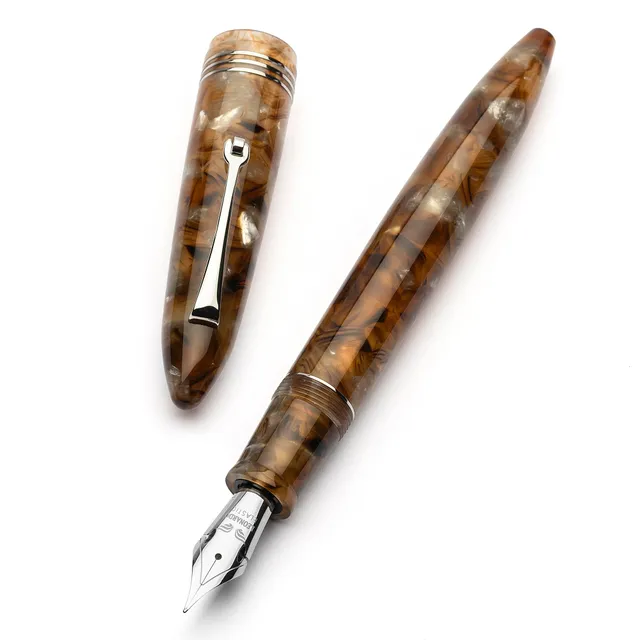 leonardo-officina-italiana-furore-ambra-penna-stilografica-pennino-oro-14kt image 1