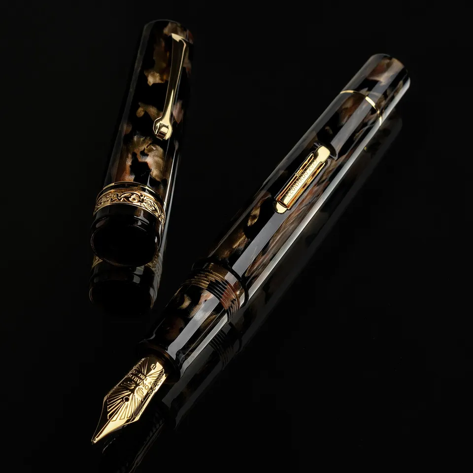 leonardo-officina-italiana-gioiellino-marrone-vintage-mazzucchelli-1849-stilogra image 1