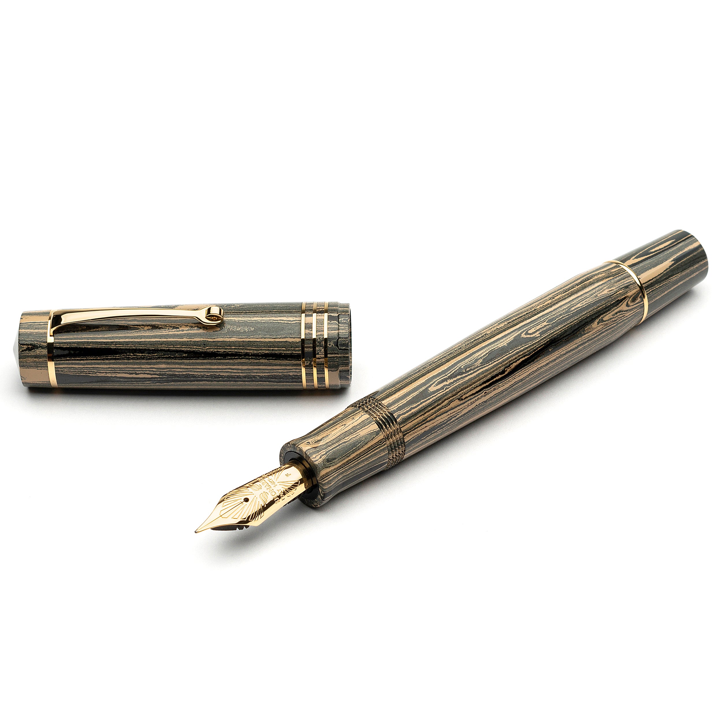 leonardo-officina-italiana-audace-sand-ebanite-penna-stilografica-pennino-oro-la image 2