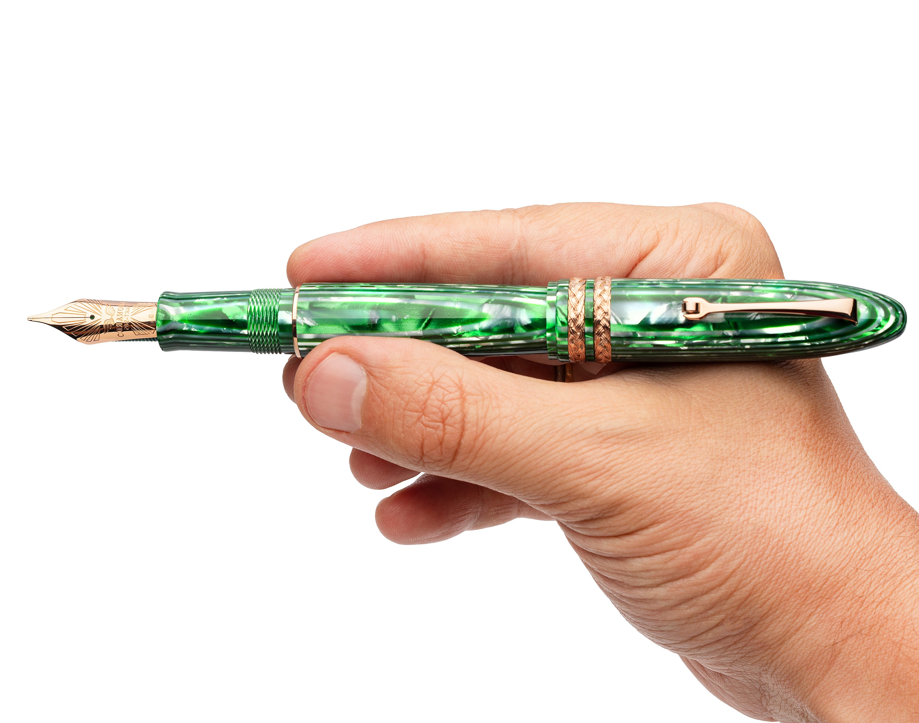 leonardo-officina-italiana-sigaro-leonarco-verde-stilografica-celluloide-pennino image 3