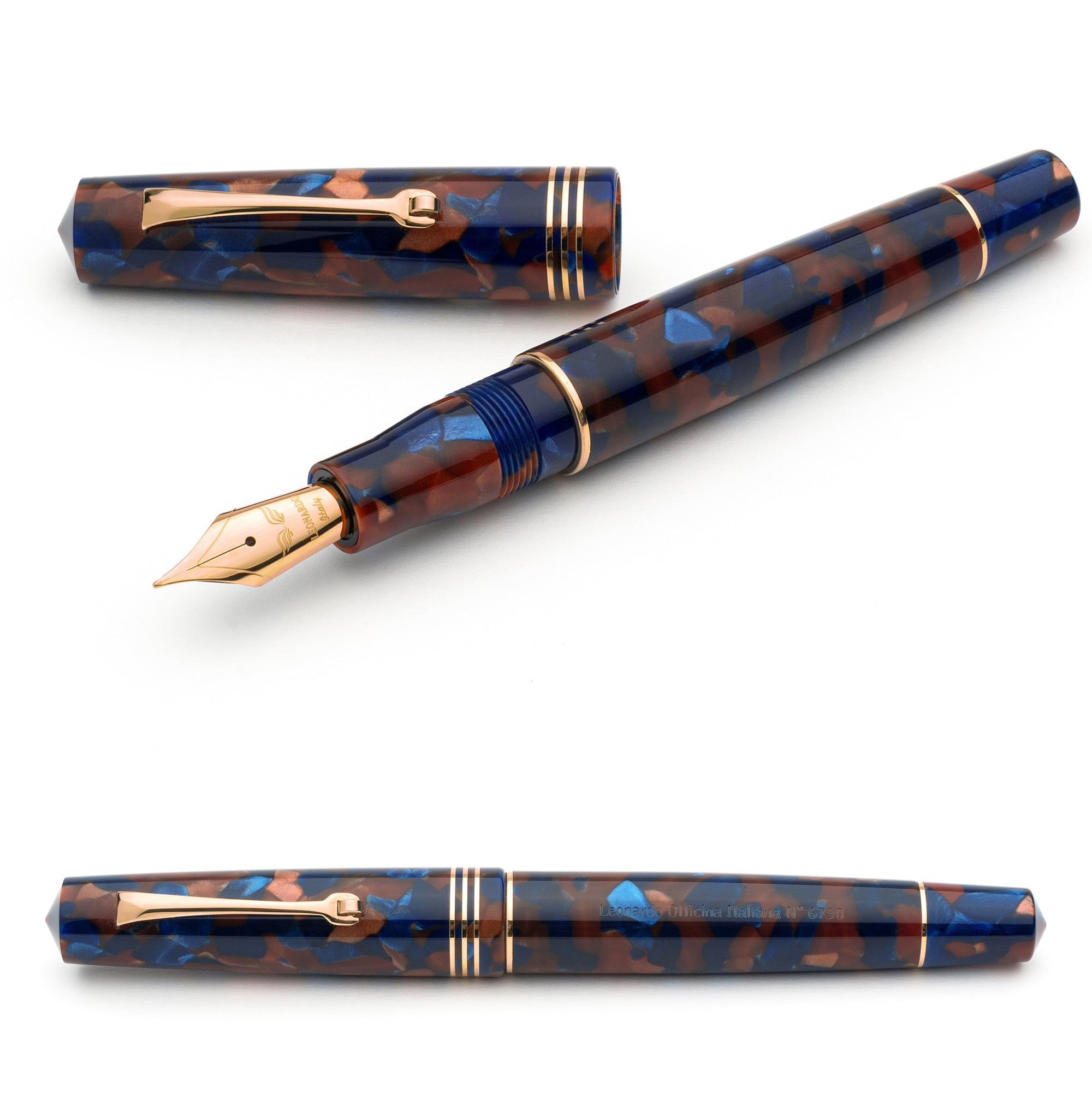 leonardo-officina-italiana-momento-zero-pietra-marina-stilografica-pennino-oro image 3