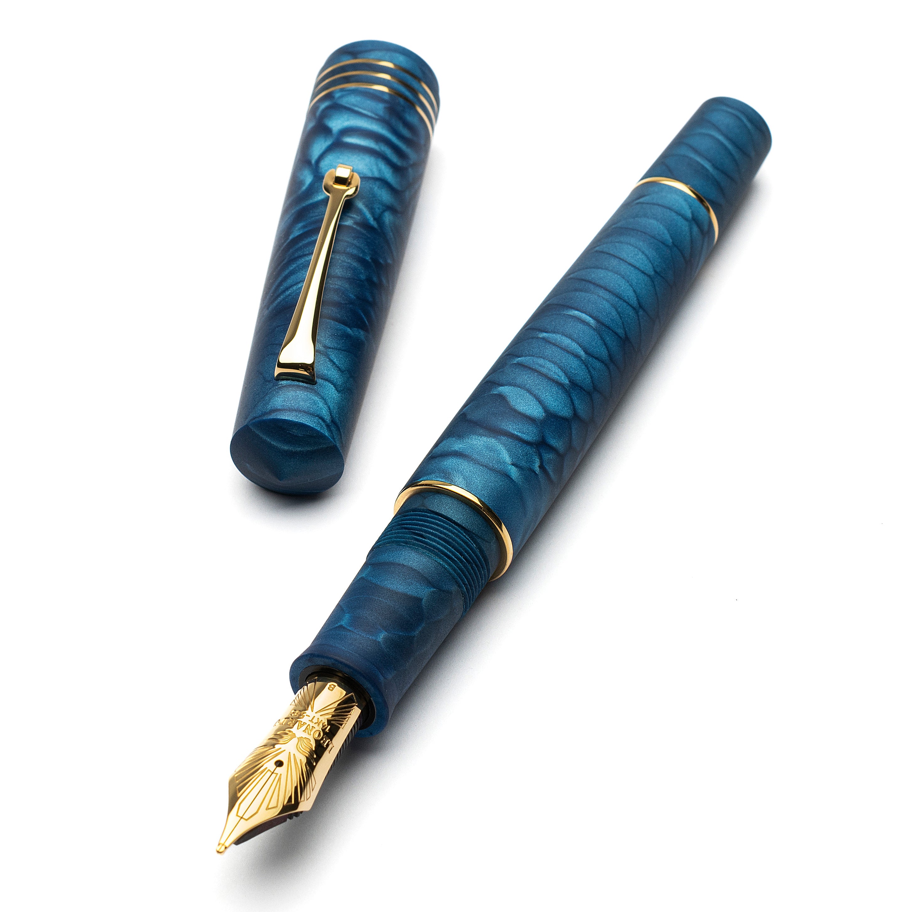 leonardo-officina-italiana-momento-zero-grande-juma-drago-pelle-blu-penna-stilog image 1