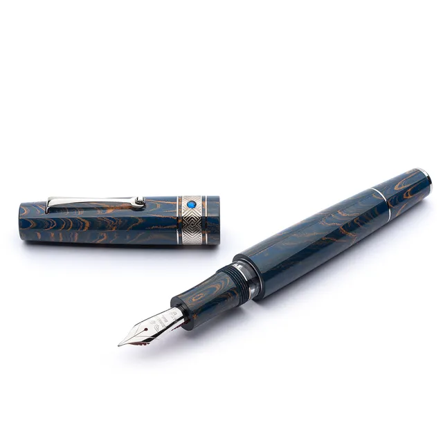 leonardo-officina-italiana-supernova-ebanite-blue-moon-argento-penna-stilografic image 1