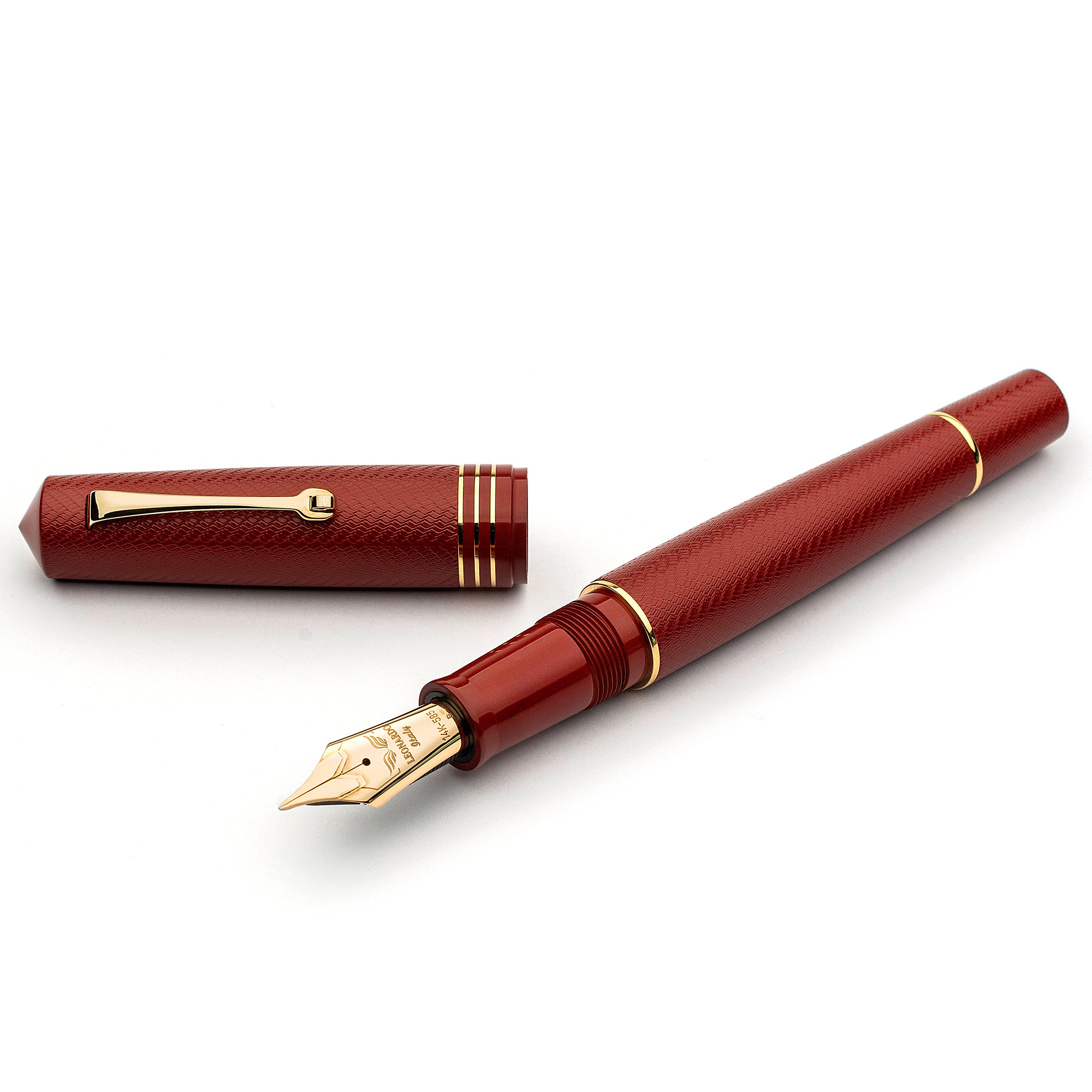 leonardo-officina-italiana-audace-guilloch-trama-stretta-ebanite-granata-penna-s image 1