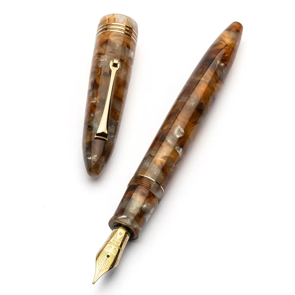 leonardo-officina-italiana-momento-zero-amber-water-penna-stilografica-con-penni image 1