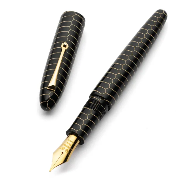 leonardo-officina-italiana-cigar-ebanite-skeleton-oro-nero-penna-stilografica-ac image 1