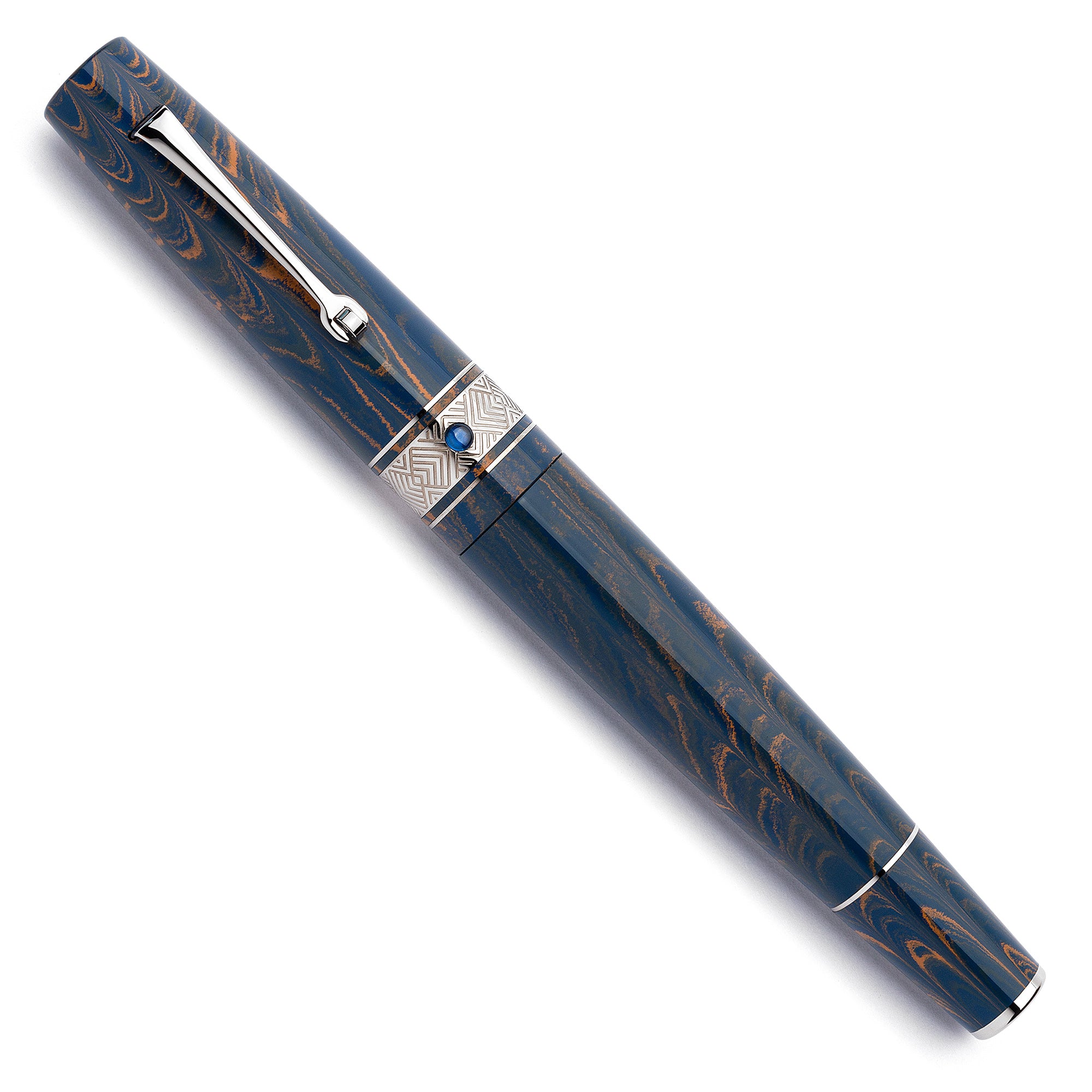leonardo-officina-italiana-supernova-ebanite-blue-moon-argento-penna-stilografic image 2