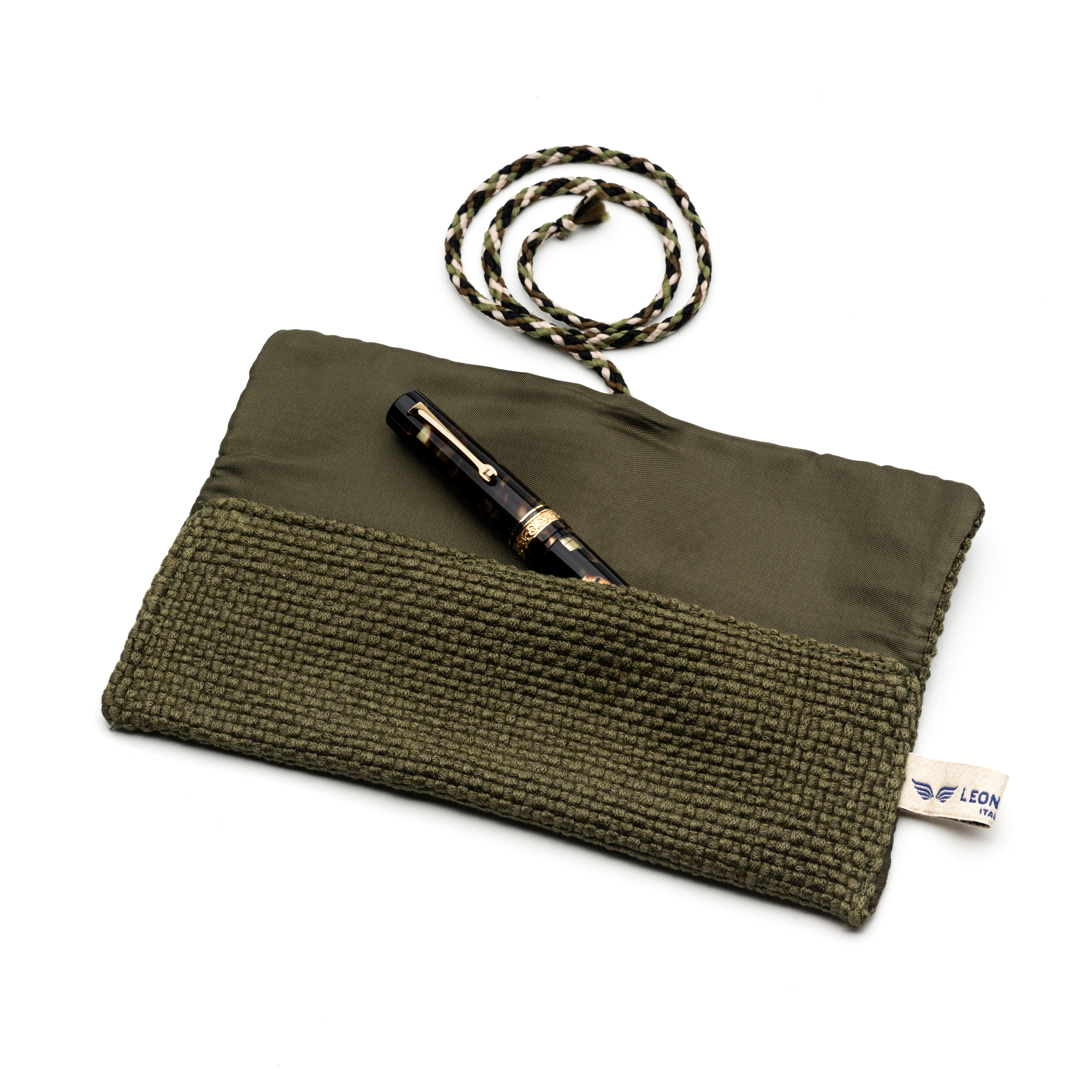 leonardo-officina-italiana-portapenne-1-posto-in-tessuto-verde image 3
