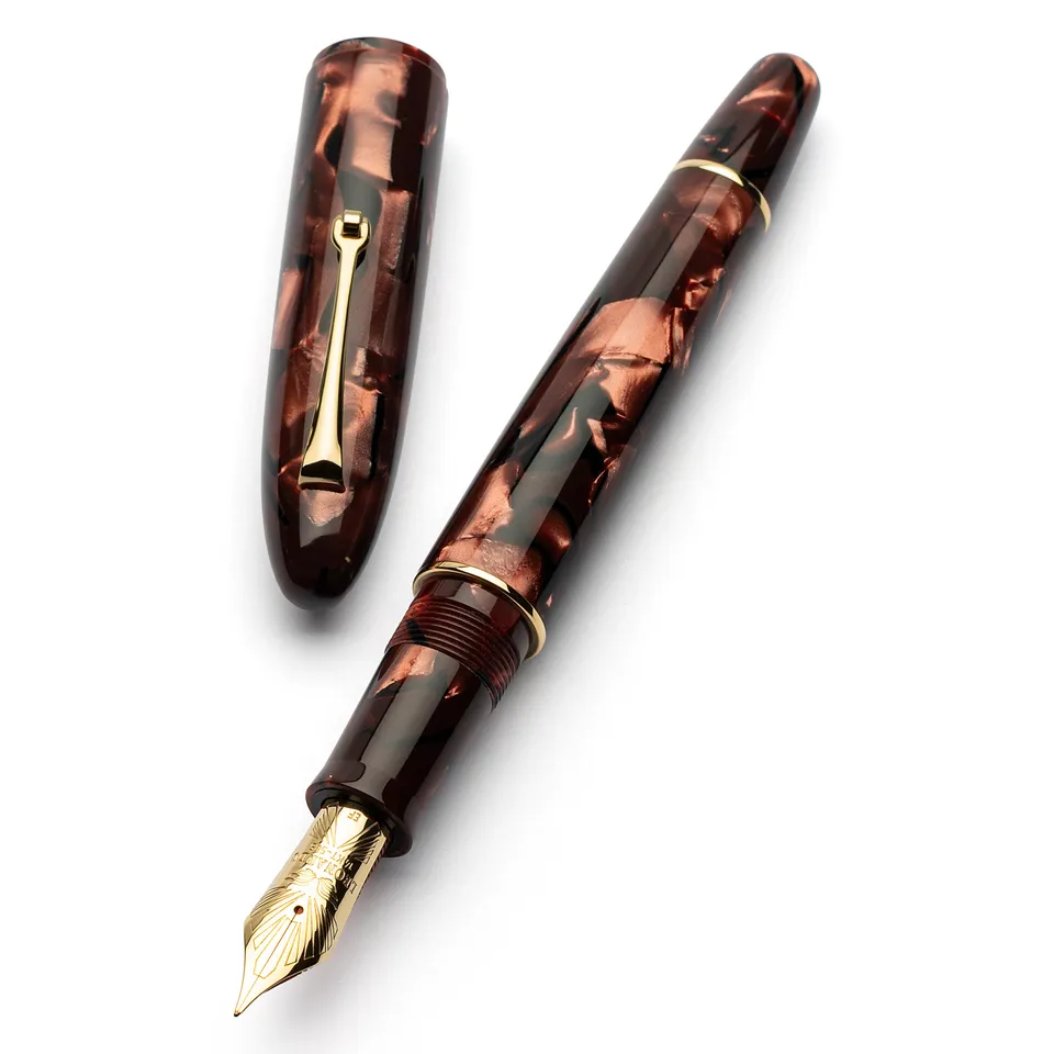 leonardo-officina-italiana-cigar-minimalist-scarlatto-celluloide-pennino-oro-8-l image 1