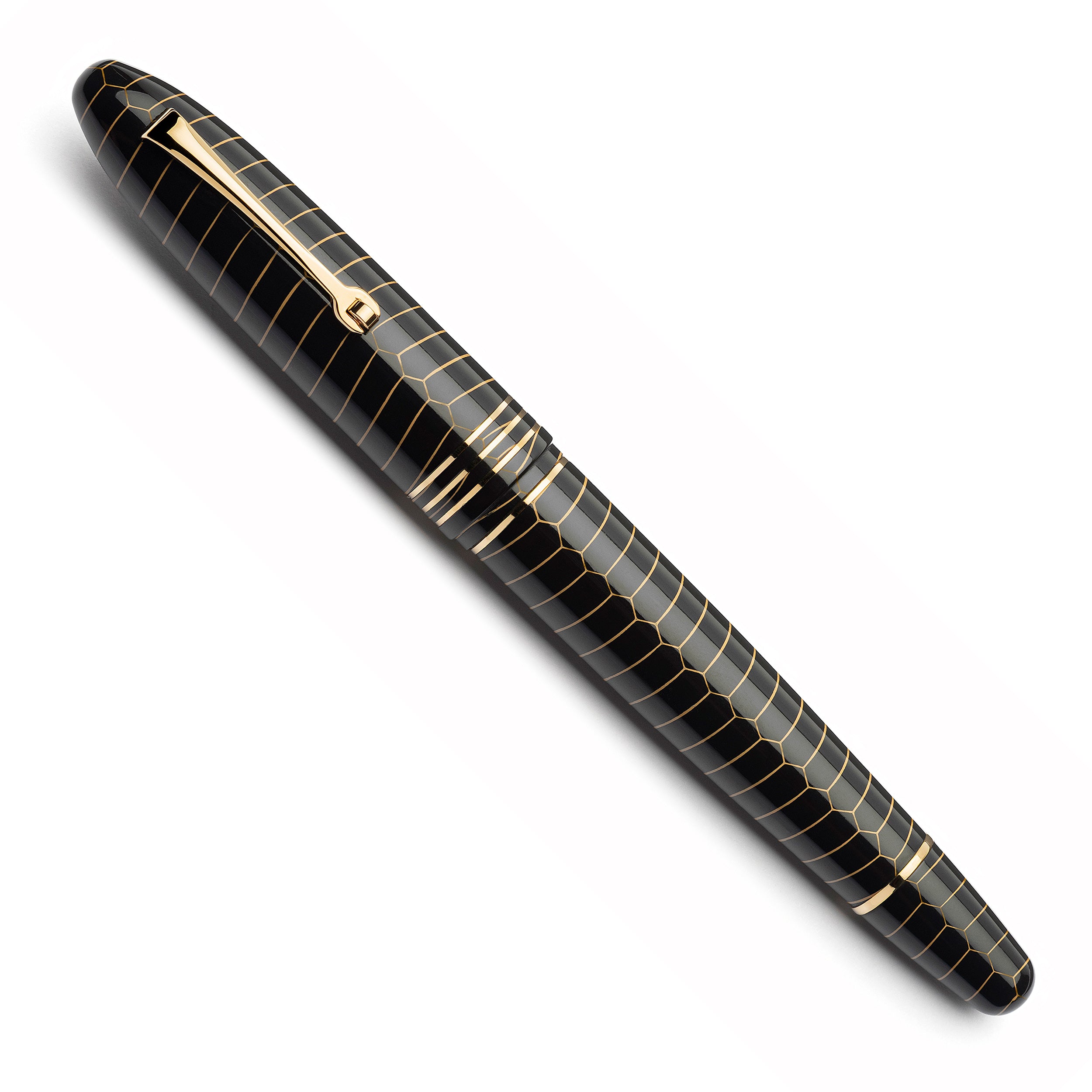 leonardo-officina-italiana-cigar-scheletro-stilografica-ebanite-pennino-oro-fles image 2