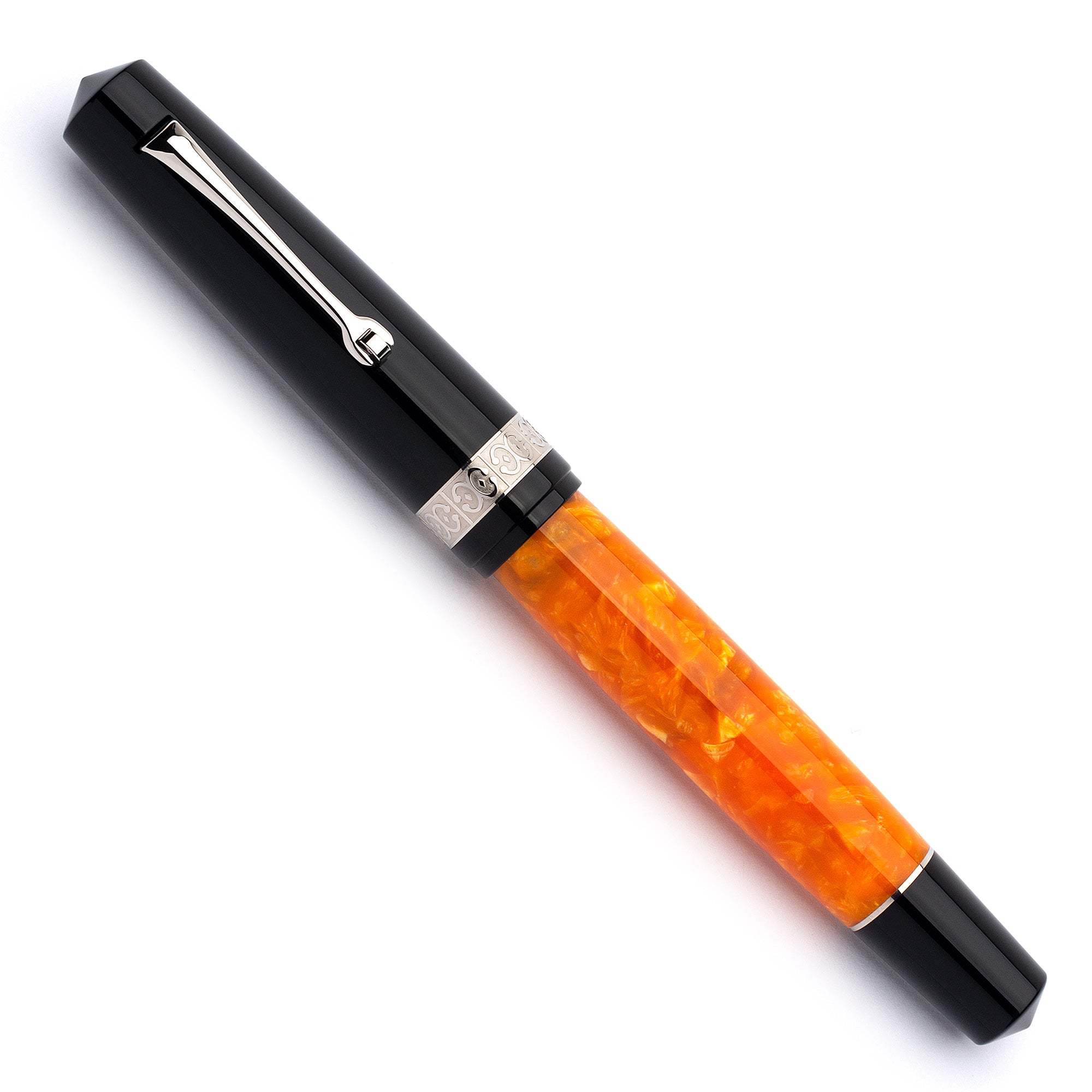 leonardo-officina-italiana-momento-magico-dna-stilografica-resina-arancione-nera image 4
