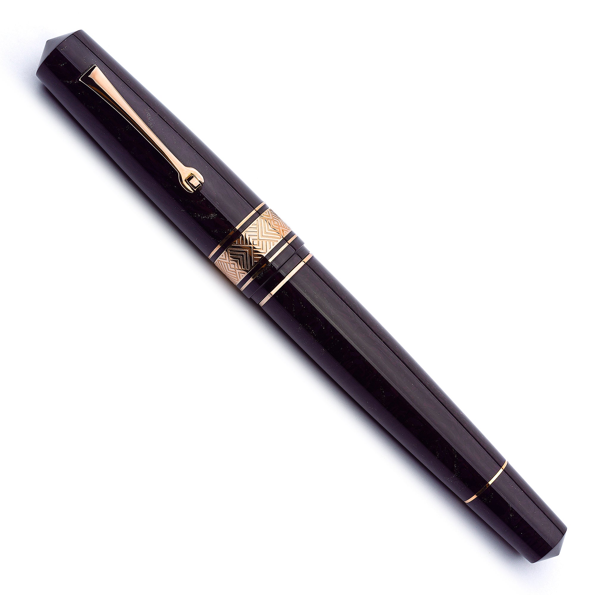 leonardo-officina-italiana-momento-zero-grande-viola-scuro-oro-rosa-pennino-oro- image 2