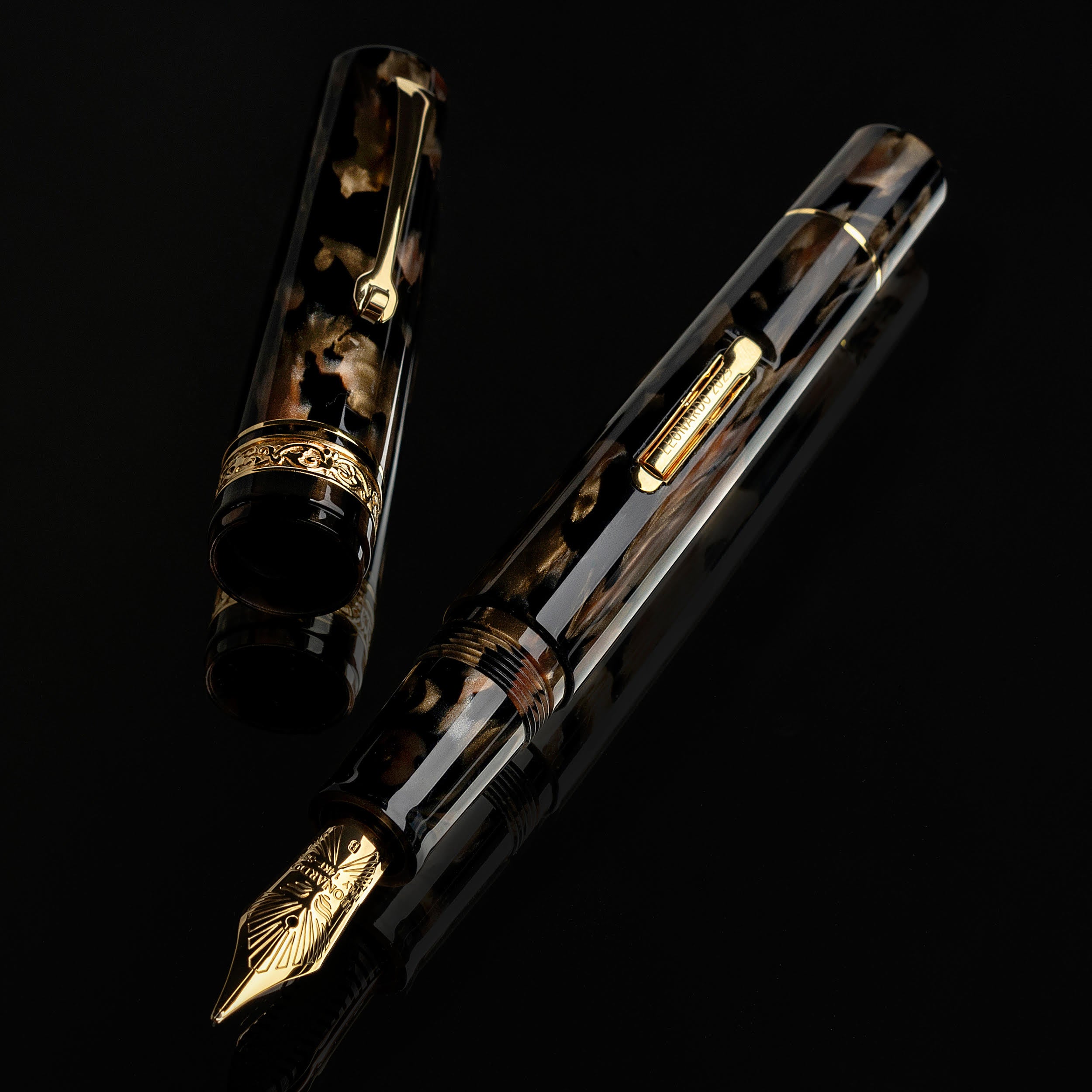 leonardo-officina-italiana-gioiellino-marrone-vintage-mazzucchelli-1849-stilogra image 1