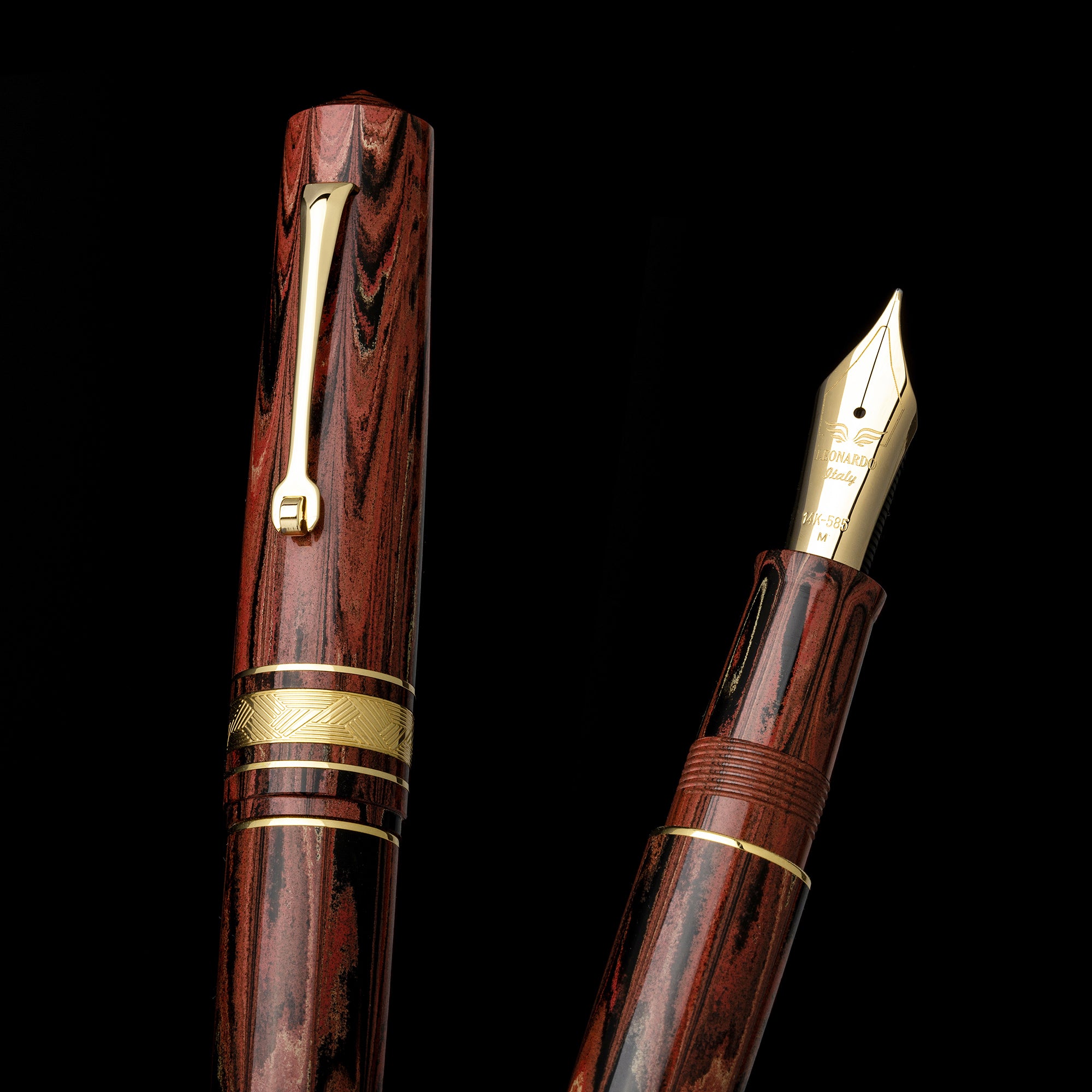 leonardo-officina-italiana-audace-pompei-stilografica-ebanite-pennino-oro-monste image 2