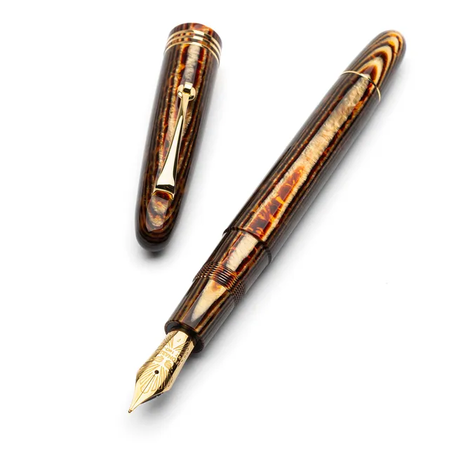 leonardo-officina-italiana-ogiva-originale-arco-bronzo-stilografica-celluloide-p image 1