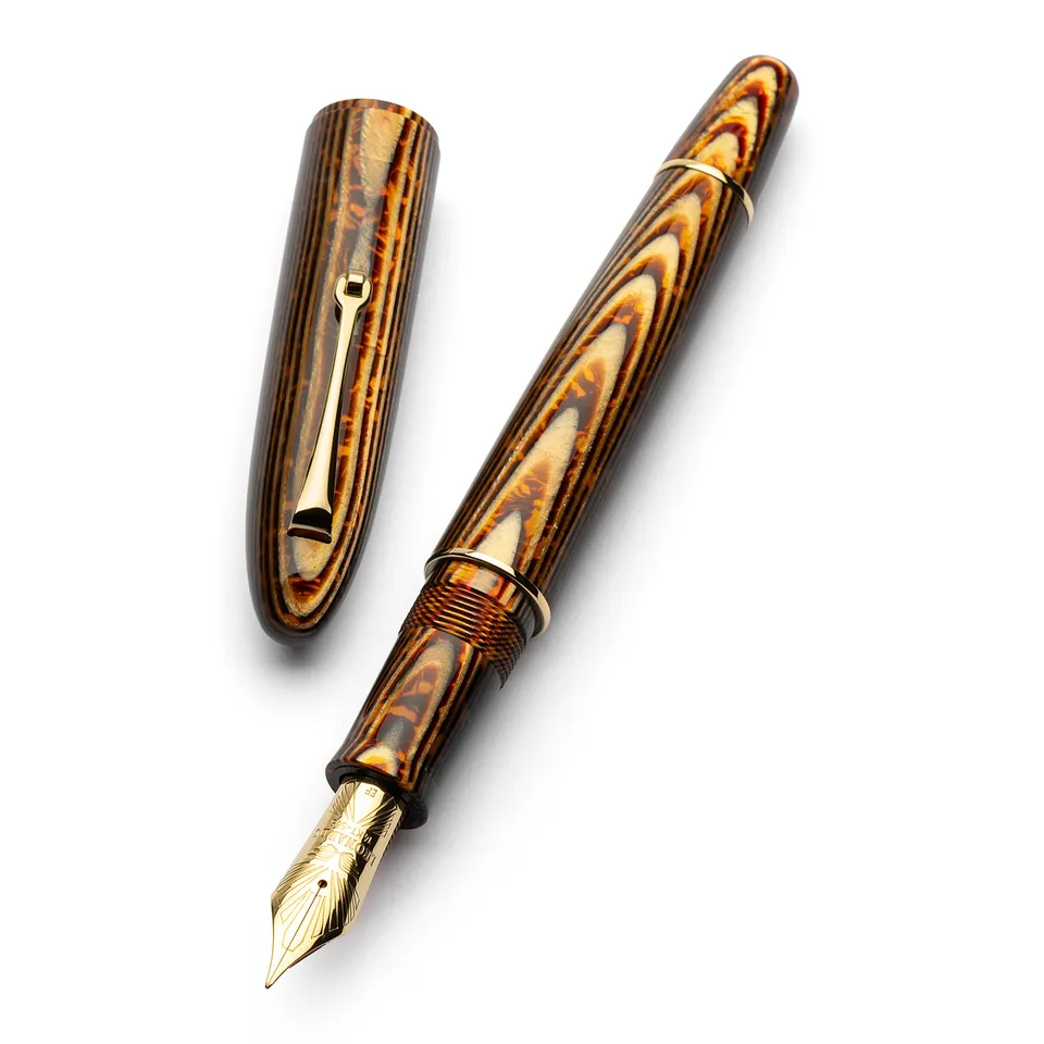 leonardo-officina-italiana-cigar-arco-bronzo-celluloide-originale-penna-stilogra image 1
