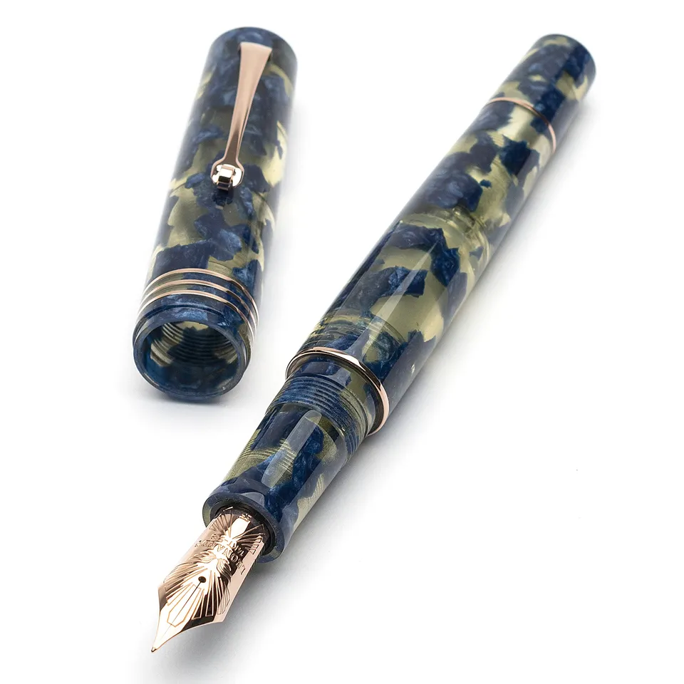 leonardo-officina-italiana-momento-zero-grande-blue-lucens-stilografica-oro-8-la image 1