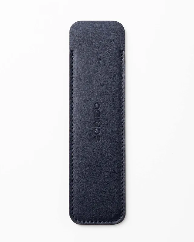 scribo-astuccio-in-pelle-blu-cosmico-porta-penne-1-posto image 1
