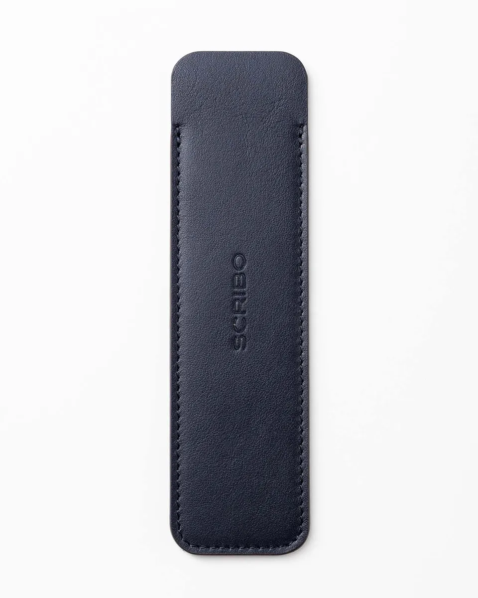 scribo-astuccio-in-pelle-blu-cosmico-porta-penne-1-posto image 1