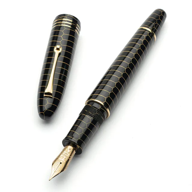 leonardo-officina-italiana-cigar-scheletro-stilografica-ebanite-pennino-oro-fles image 1