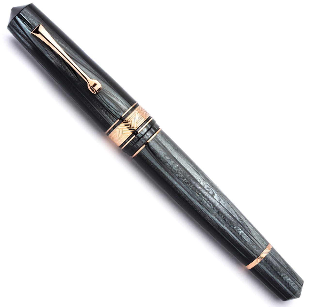 leonardo-officina-italiana-momento-zero-grande-grigio-perla-oro-rosa-penna-stilo image 2