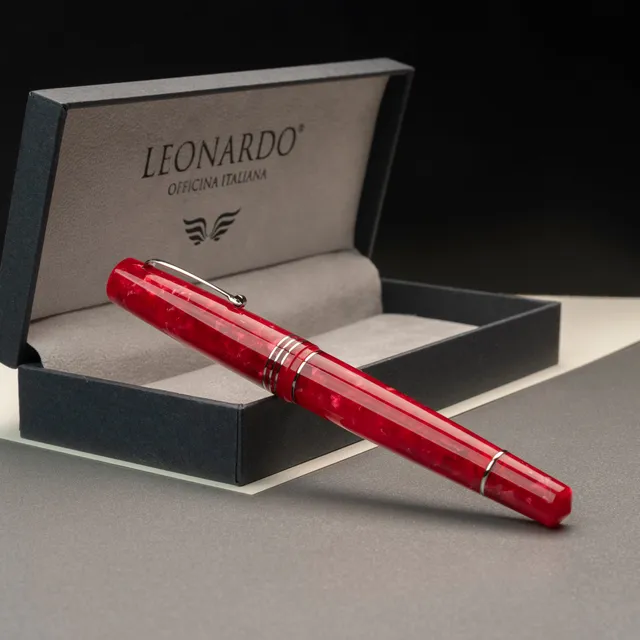 leonardo-officina-italiana-momento-zero-grande-2-0-marmo-rosso-penna-stilografic image 1