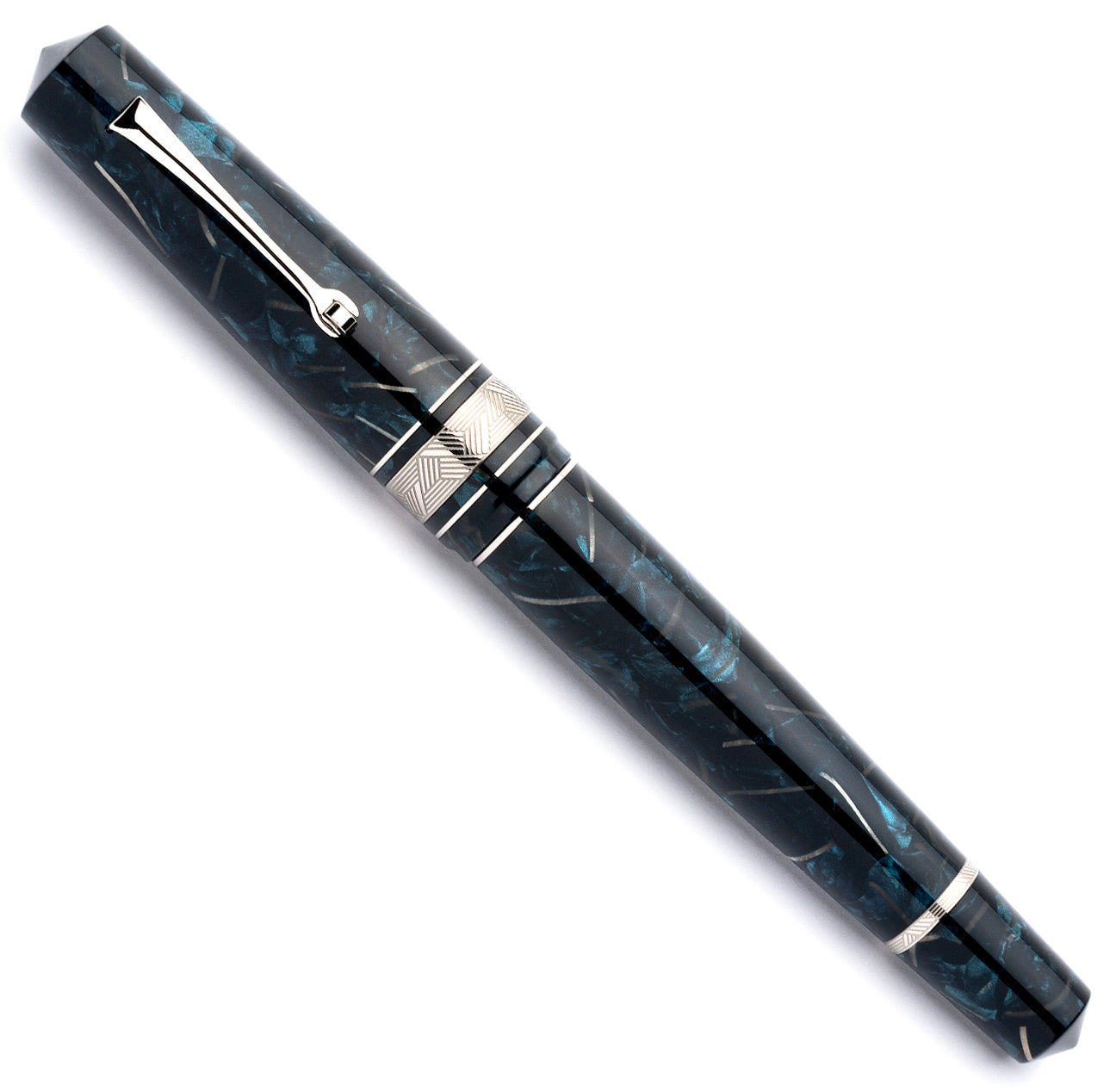 leonardo-officina-italiana-momento-zero-grande-celluloide-marezzato-blu-smeraldo image 2